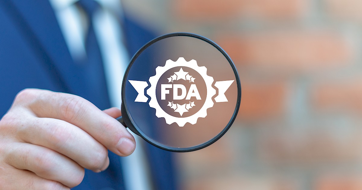 FDA logo on a magnifying glass