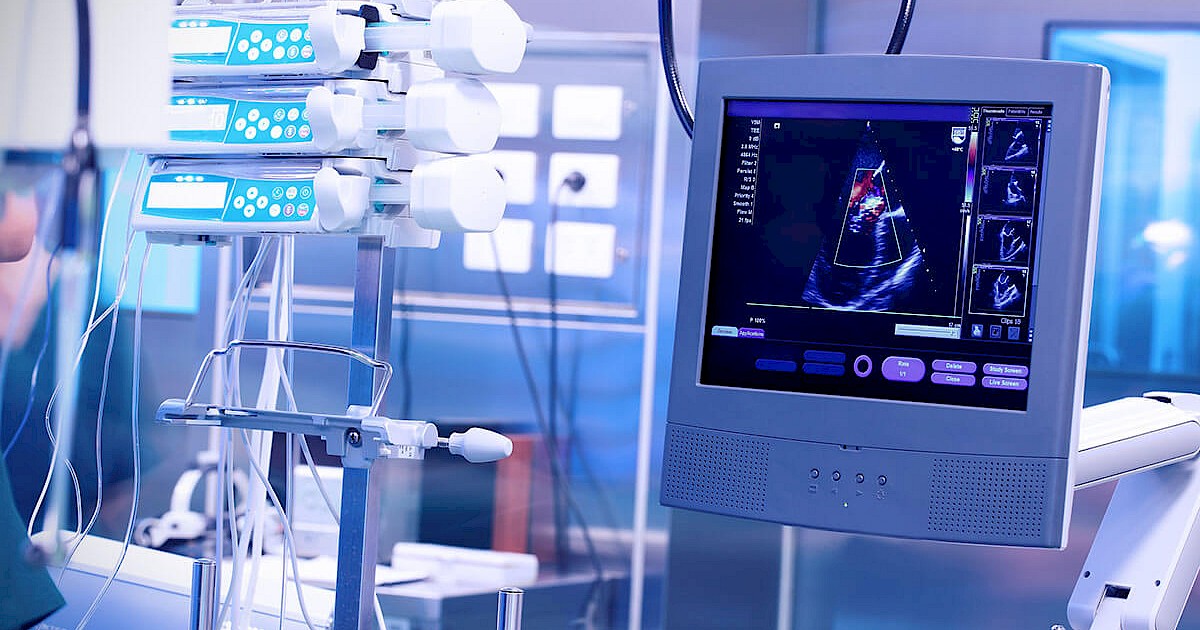 Ultrasound machine in a modern operating laboratory