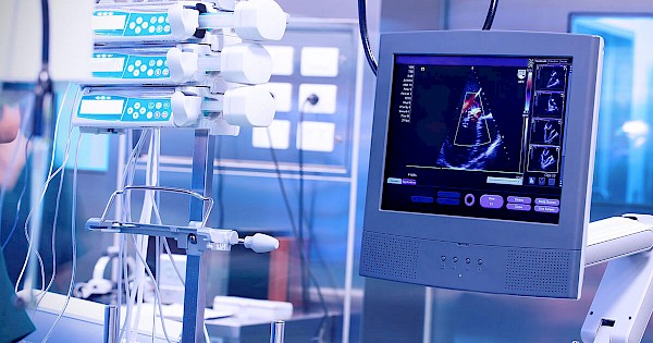 Ultrasound machine in a modern operating laboratory